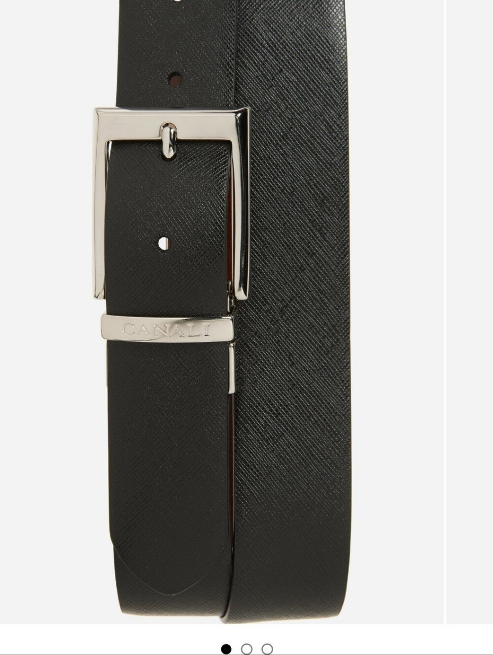 Size 46 Men's Canali Reversible Leather Belt